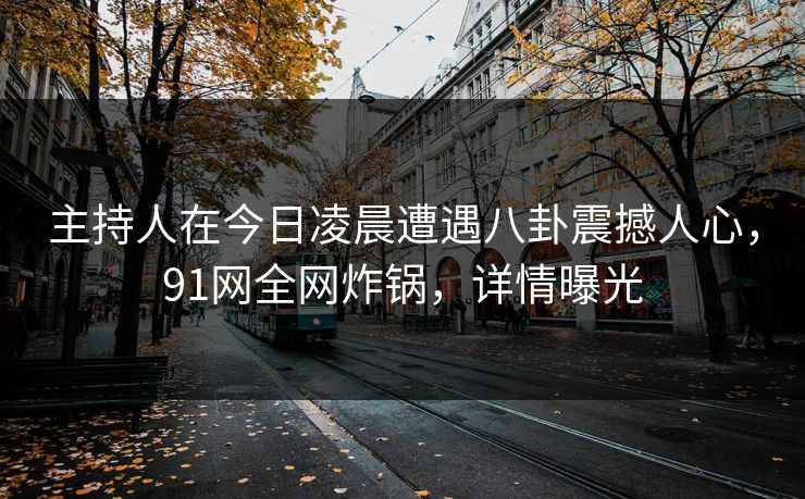 主持人在今日凌晨遭遇八卦震撼人心，91网全网炸锅，详情曝光